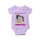 Krishna Radha Friendship Love Print Romper - LILAC - New Born (Chest 14")
