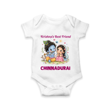 Krishna Radha Friendship Love Print Romper - WHITE - New Born (Chest 14")