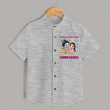 Krishna Radha Friendship Love Print Shirt - GREY - 0 - 6 Months Old (Chest 23")