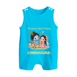 Krishna Radha Friendship Love Print Button Romper