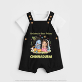 Krishna Radha Friendship Love Print Dungaree - BLACK - 0 - 5 Months Old (Chest 18")