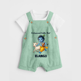 Professional Makhan Chor Krishna Print Dungaree - MINT GREEN - 0 - 5 Months Old (Chest 18")