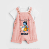 Professional Makhan Chor Krishna Print Dungaree - PEACH - 0 - 5 Months Old (Chest 18")