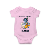 Professional Makhan Chor Krishna Print Romper - BABY PINK - New Born (Chest 14")