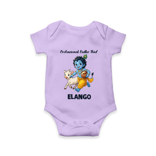 Professional Makhan Chor Krishna Print Romper - LILAC - New Born (Chest 14")