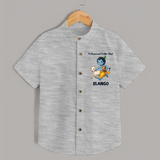 Professional Makhan Chor Krishna Print Shirt - GREY - 0 - 6 Months Old (Chest 23")