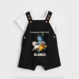 Professional Makhan Chor Krishna Print Dungaree - BLACK - 0 - 5 Months Old (Chest 18")