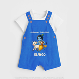 Professional Makhan Chor Krishna Print Dungaree - COBALT BLUE - 0 - 5 Months Old (Chest 18")