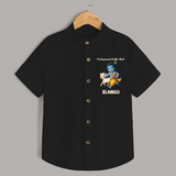 Professional Makhan Chor Krishna Print Shirt - BLACK - 0 - 6 Months Old (Chest 23")