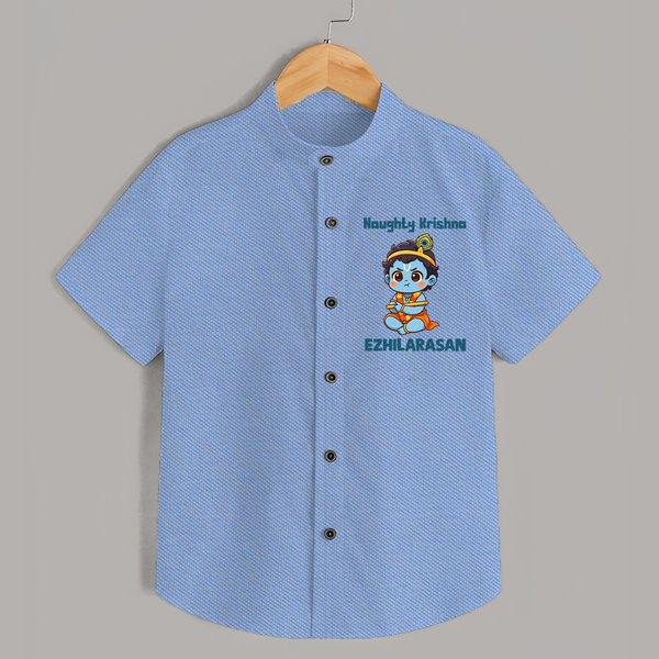 Naughty Little Krishna Flute Theme Print Shirt
