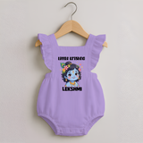 Little Krishna Floral Crown Print Romper Frock - LILAC - 0 - 3 Months Old (Chest 19")
