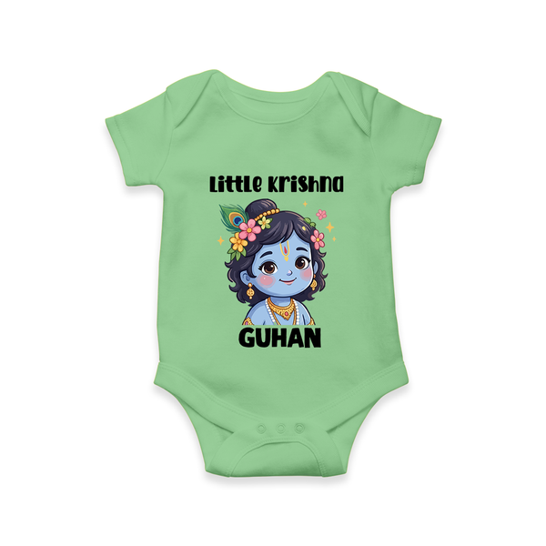 Little Krishna Floral Crown Print Romper - GREEN - New Born (Chest 14")