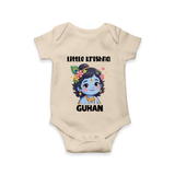 Little Krishna Floral Crown Print Romper - IVORY - New Born (Chest 14")