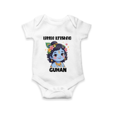 Little Krishna Floral Crown Print Romper - WHITE - New Born (Chest 14")