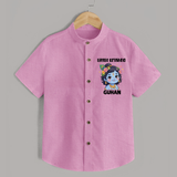 Little Krishna Floral Crown Print Shirt - BABY PINK - 0 - 6 Months Old (Chest 23")