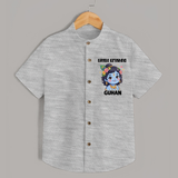Little Krishna Floral Crown Print Shirt - GREY - 0 - 6 Months Old (Chest 23")