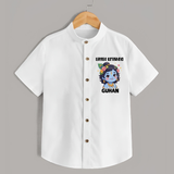 Little Krishna Floral Crown Print Shirt - WHITE - 0 - 6 Months Old (Chest 23")