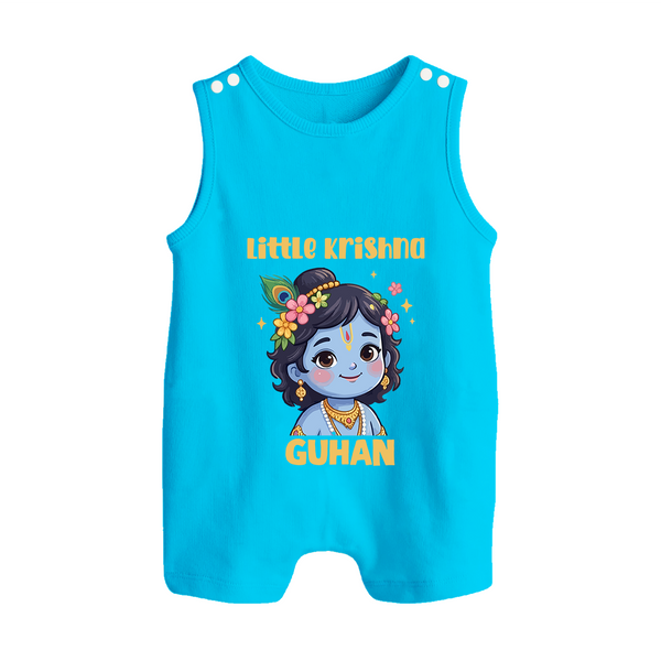 Little Krishna Floral Crown Print Button Romper
