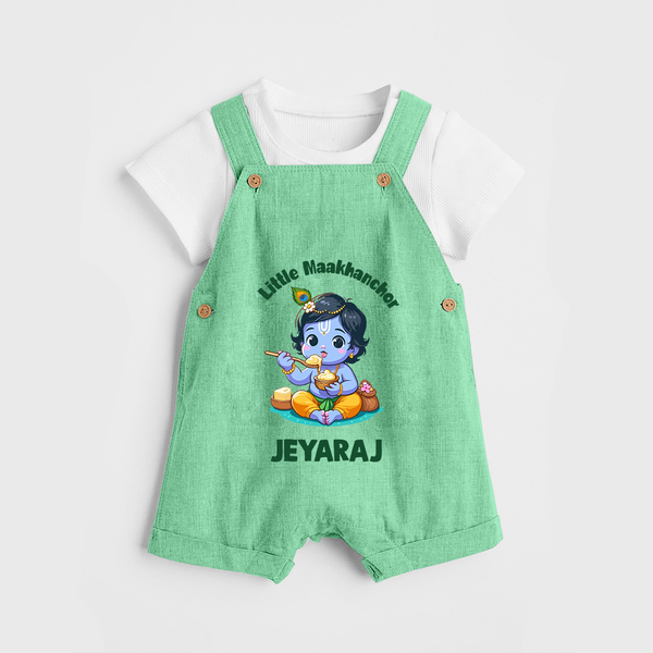 Little Maakhan Chor Butter Delight Print Dungaree - GREEN - 0 - 5 Months Old (Chest 18")