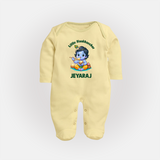 Little Maakhan Chor Butter Delight Print Fullbody suit - PASTEL YELLOW - New Born (Chest 7.5")