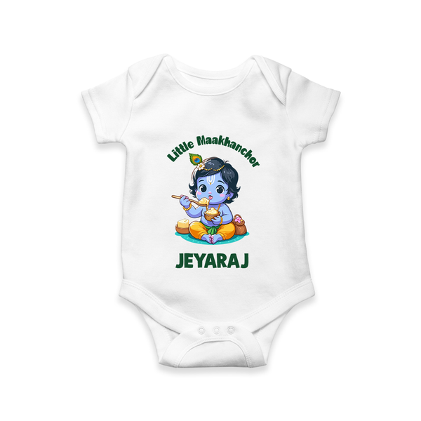 Little Maakhan Chor Butter Delight Print Romper - WHITE - New Born (Chest 14")
