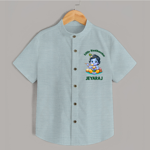 Little Maakhan Chor Butter Delight Print Shirt - ARCTIC BLUE - 0 - 6 Months Old (Chest 23")
