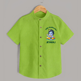 Little Maakhan Chor Butter Delight Print Shirt - LIME GREEN - 0 - 6 Months Old (Chest 23")