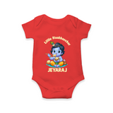 Little Maakhan Chor Butter Delight Print Romper - RED - New Born (Chest 14")