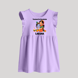 Yashoda Krishna Motherly Love Print Baby Frock - LILAC - 0 - 3 Months Old (Chest 17")