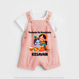 Yashoda Krishna Motherly Love Print Dungaree - PEACH - 0 - 5 Months Old (Chest 18")