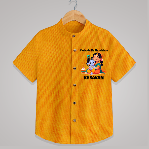 Yashoda Krishna Motherly Love Print Shirt - CHROME YELLOW - 0 - 6 Months Old (Chest 23")