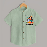 Yashoda Krishna Motherly Love Print Shirt - MINT GREEN - 0 - 6 Months Old (Chest 23")
