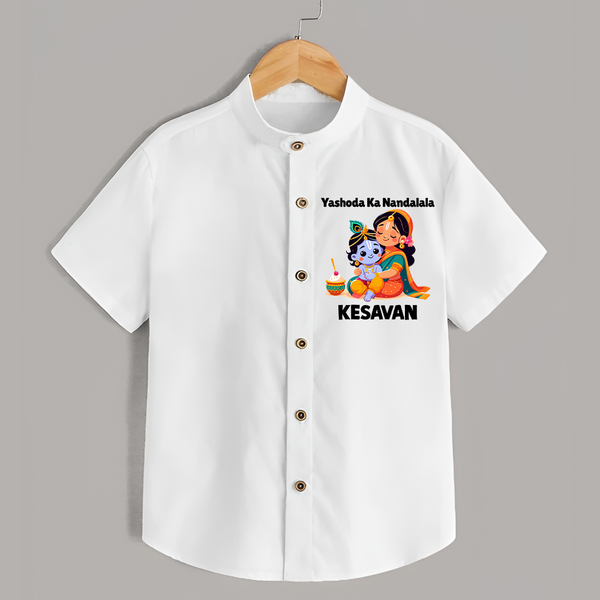 Yashoda Krishna Motherly Love Print Shirt - WHITE - 0 - 6 Months Old (Chest 23")