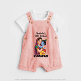 Yashoda’s Little Krishna Blessings Print Dungaree - PEACH - 0 - 5 Months Old (Chest 18")