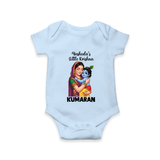 Yashoda’s Little Krishna Blessings Print Romper - BABY BLUE - New Born (Chest 14")
