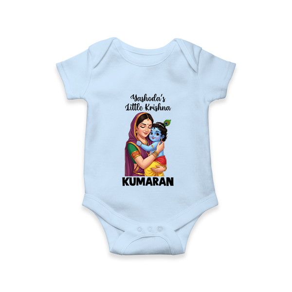 Yashoda’s Little Krishna Blessings Print Romper - BABY BLUE - New Born (Chest 14")