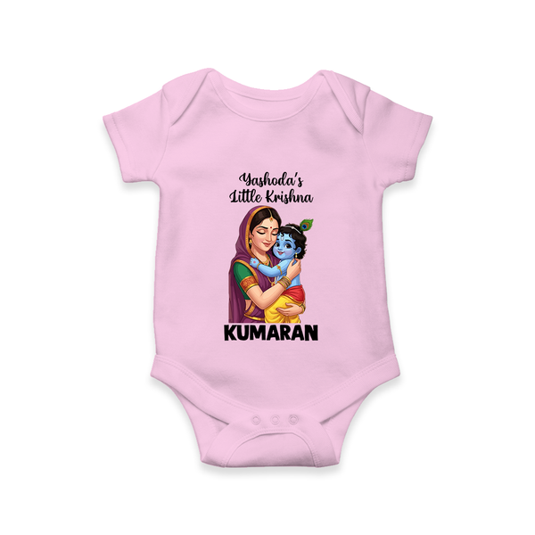 Yashoda’s Little Krishna Blessings Print Romper - BABY PINK - New Born (Chest 14")