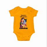 Yashoda’s Little Krishna Blessings Print Romper - CHROME YELLOW - New Born (Chest 14")