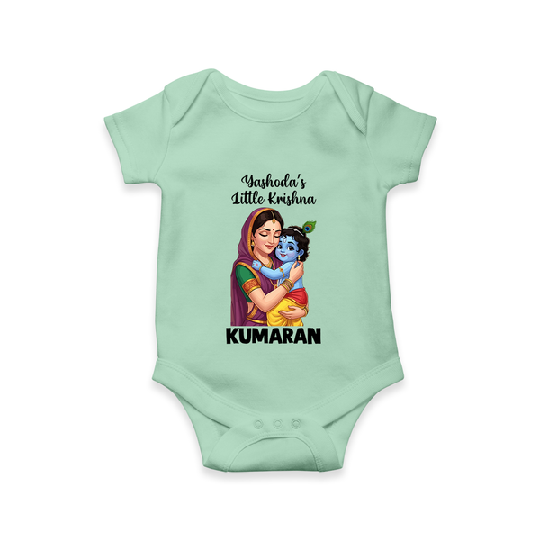 Yashoda’s Little Krishna Blessings Print Romper - MINT GREEN - New Born (Chest 14")