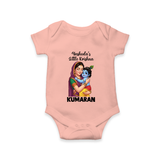 Yashoda’s Little Krishna Blessings Print Romper - PEACH - New Born (Chest 14")