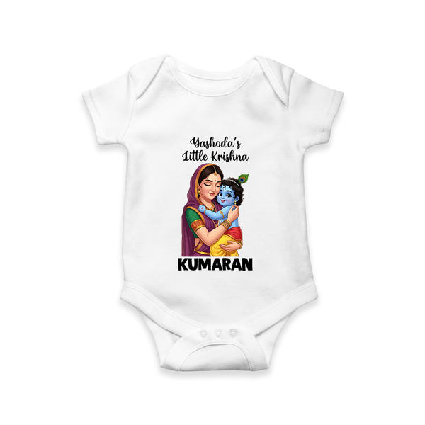 Yashoda’s Little Krishna Blessings Print Romper - WHITE - New Born (Chest 14")