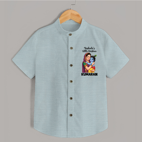 Yashoda’s Little Krishna Blessings Print Shirt - ARCTIC BLUE - 0 - 6 Months Old (Chest 23")