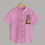 Yashoda’s Little Krishna Blessings Print Shirt - BABY PINK - 0 - 6 Months Old (Chest 23")
