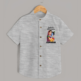 Yashoda’s Little Krishna Blessings Print Shirt - GREY - 0 - 6 Months Old (Chest 23")