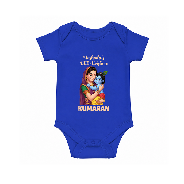 Yashoda’s Little Krishna Blessings Print Romper - COBALT BLUE - New Born (Chest 14")
