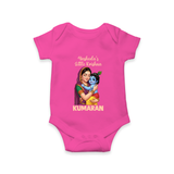 Yashoda’s Little Krishna Blessings Print Romper - HOT PINK - New Born (Chest 14")
