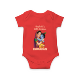 Yashoda’s Little Krishna Blessings Print Romper - RED - New Born (Chest 14")