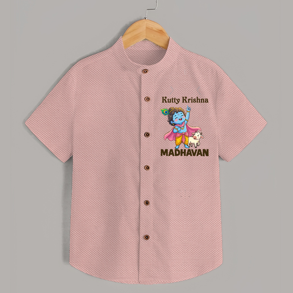 Cute Krishna Cow & Flute Theme Print Shirt