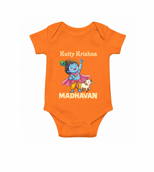 Cute Krishna Cow & Flute Theme Print Romper