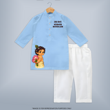 Jai Shri Krishna Divine Little Krishna Printed Kurta - BABY BLUE - 3 - 6 Months Old (Chest 24", Kurta Length 14'', Waist 19", Pant Length 14")